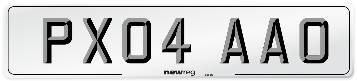 PX04 AAO Number Plate from New Reg